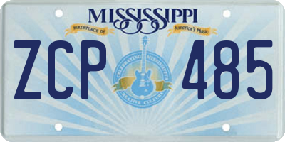 MS license plate ZCP485