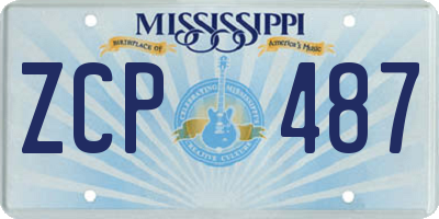 MS license plate ZCP487