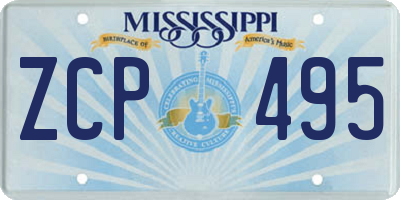 MS license plate ZCP495