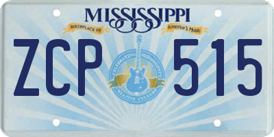 MS license plate ZCP515
