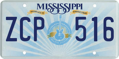 MS license plate ZCP516