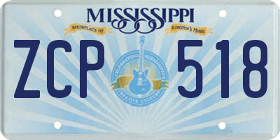 MS license plate ZCP518