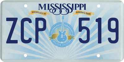 MS license plate ZCP519