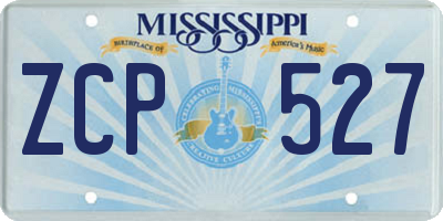 MS license plate ZCP527