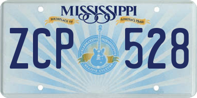 MS license plate ZCP528