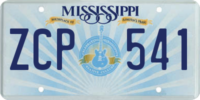 MS license plate ZCP541