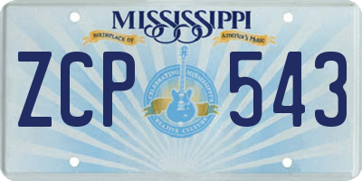 MS license plate ZCP543