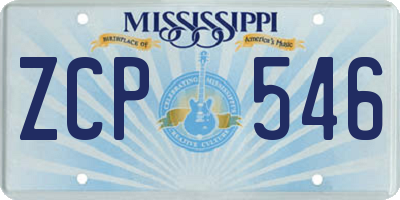 MS license plate ZCP546