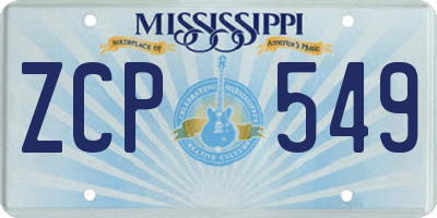 MS license plate ZCP549