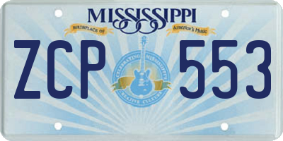 MS license plate ZCP553