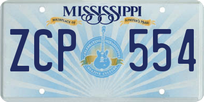MS license plate ZCP554