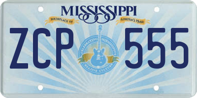 MS license plate ZCP555