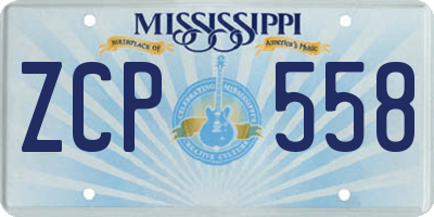 MS license plate ZCP558