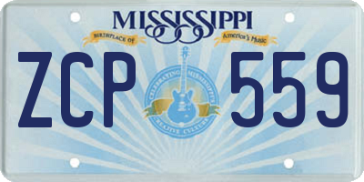 MS license plate ZCP559