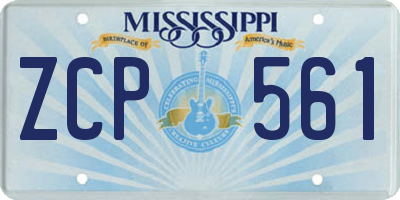 MS license plate ZCP561
