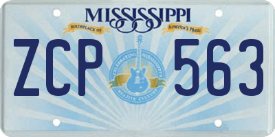 MS license plate ZCP563