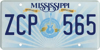 MS license plate ZCP565