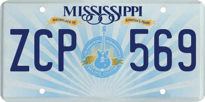 MS license plate ZCP569