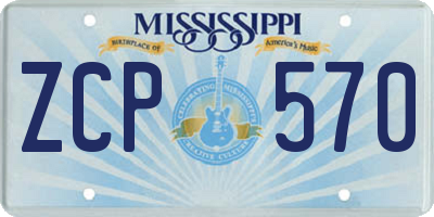 MS license plate ZCP570