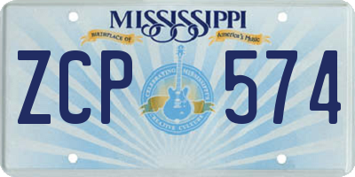 MS license plate ZCP574