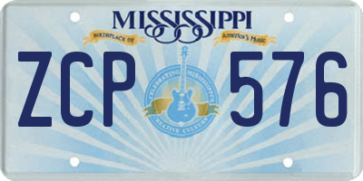 MS license plate ZCP576