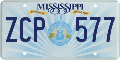 MS license plate ZCP577