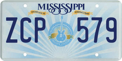 MS license plate ZCP579