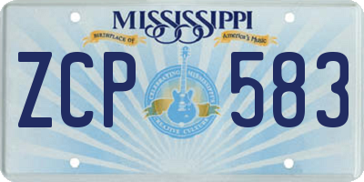 MS license plate ZCP583