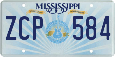 MS license plate ZCP584