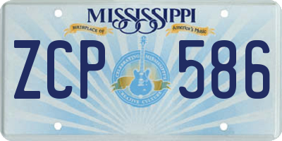 MS license plate ZCP586
