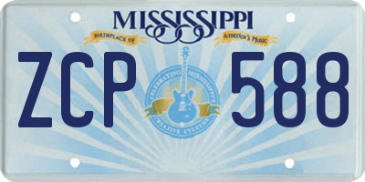MS license plate ZCP588