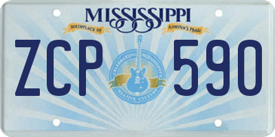 MS license plate ZCP590