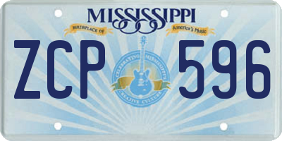 MS license plate ZCP596
