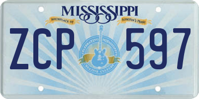 MS license plate ZCP597