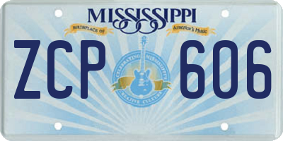 MS license plate ZCP606