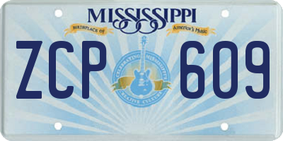 MS license plate ZCP609