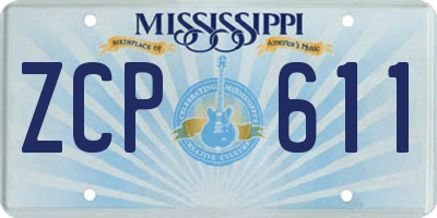 MS license plate ZCP611