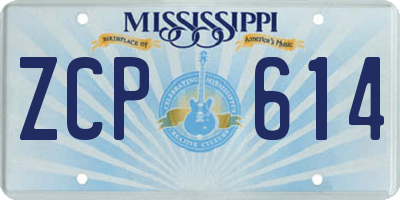 MS license plate ZCP614