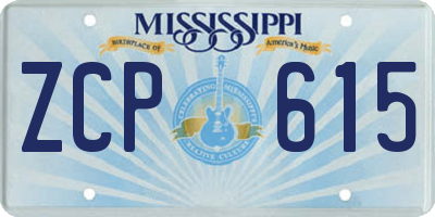 MS license plate ZCP615