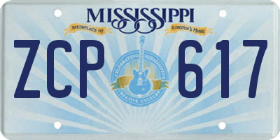 MS license plate ZCP617
