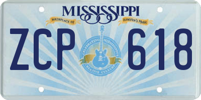MS license plate ZCP618