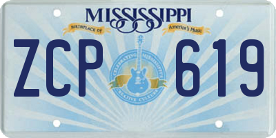 MS license plate ZCP619