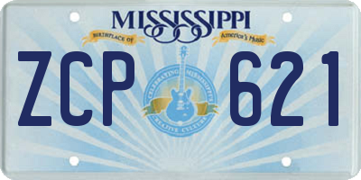 MS license plate ZCP621