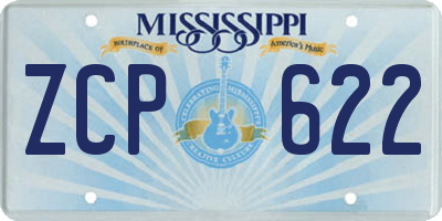 MS license plate ZCP622