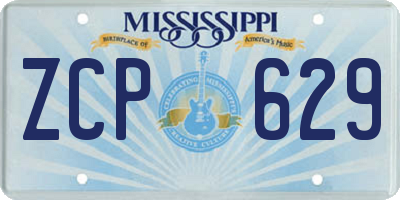 MS license plate ZCP629
