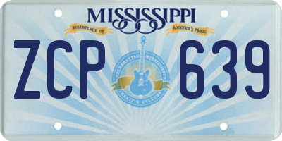 MS license plate ZCP639