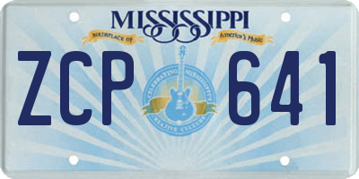 MS license plate ZCP641
