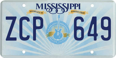 MS license plate ZCP649