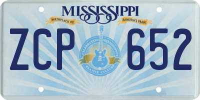 MS license plate ZCP652