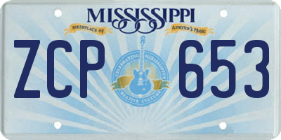 MS license plate ZCP653